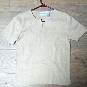 Beige Short Sleeve Sweater